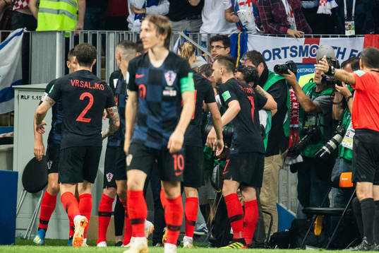 Mario Mandzukic of Croatia celebrate with team mates