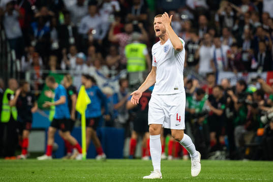 Eric Dier of England looks dejected
