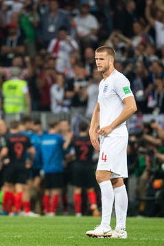 Eric Dier of England looks dejected