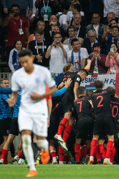 Mario Mandzukic of Croatia celebrate with team mates