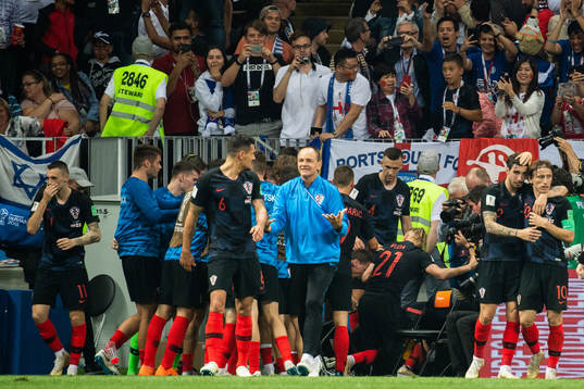 Mario Mandzukic of Croatia celebrate with team mates