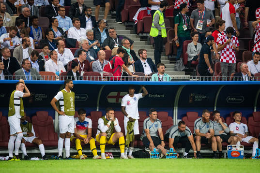 Players of England looks dejected