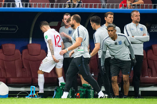 Kieran Trippier of England leaves the pitch