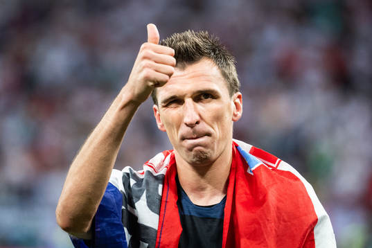 Mario Mandzukic of Croatia celebrate