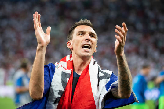Mario Mandzukic of Croatia celebrate