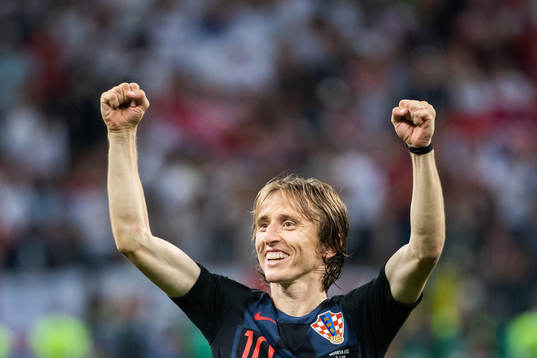 Luka Modric of Croatia celebrate