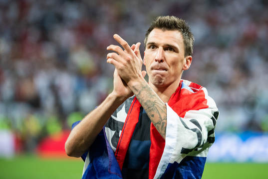 Mario Mandzukic of Croatia celebrate