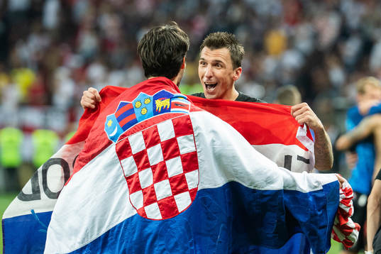 Mario Mandzukic of Croatia celebrate