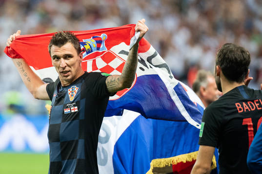 Mario Mandzukic of Croatia celebrate