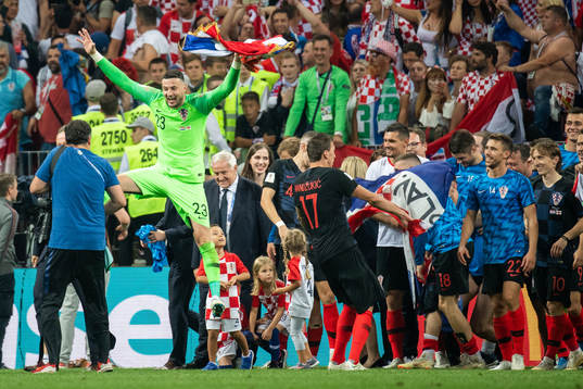 Goalkeeper Danijel Subasic of Croatia celebrate