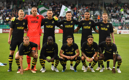 The AIK team prior to the UEFA Europa League 1st Qualifying