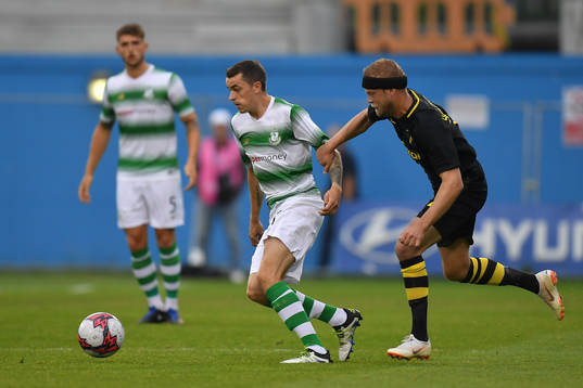 Sean Kavanagh of Shamrock Rovers in action against Daniel