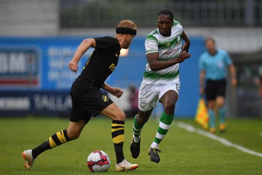 Dan Carr of Shamrock Rovers in action against Daniel