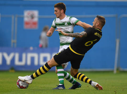 Dylan Watts of Shamrock Rovers in action against Alexander