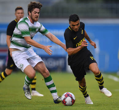 Ahmed Yasin of AIK in action against Sam Bone of Shamrock