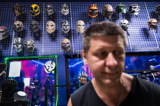 Igor Vladimir works with building masks and bobys at the