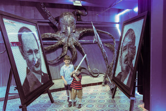 A picture of Russia president Vladimir Putin and former