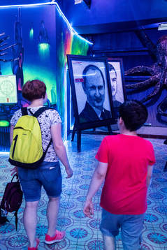 A picture of Russia president Vladimir Putin inside the