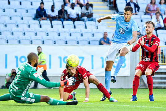 Östersunds målvakt Aly Keita och Malmö FFs Alexander