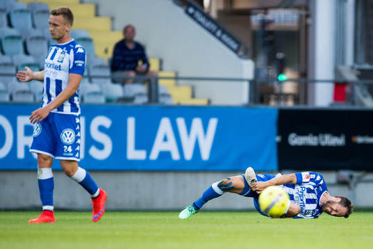 IFK Göteborgs Tobias Hysén med en skada
