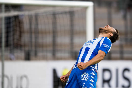 IFK Göteborgs Tobias Hysén reagerar