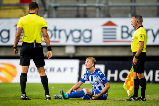 IFK Göteborgs Billy Nordström med en skada