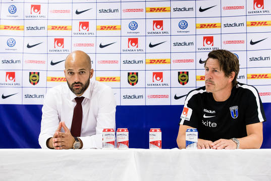 Brommapojkarnas tränare Luis Pimenta och Sirius tränare