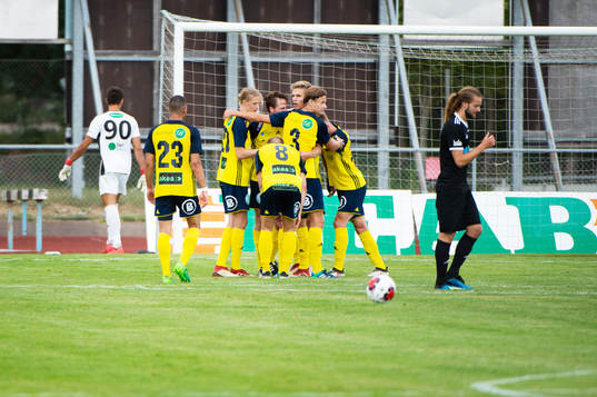 Ängelholms spelare jublar