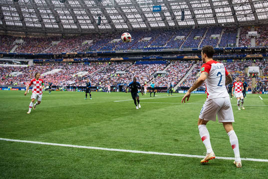 Sime Vrsaljko of Croatia with a throw in