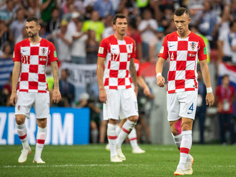Filip Bradaric of Croatia looks dejected