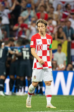 Luka Modric of Croatia looks dejected