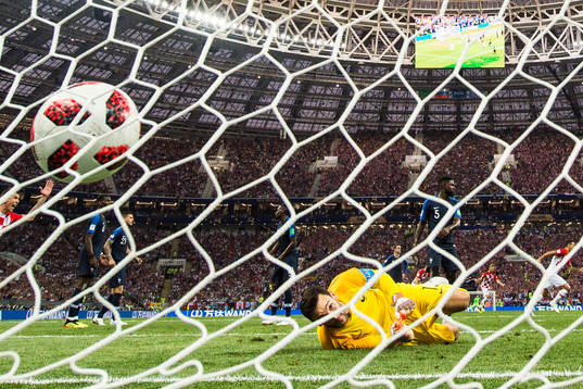 Ivan Perisic of Croatia (not pictured) scores the 1-1 goal