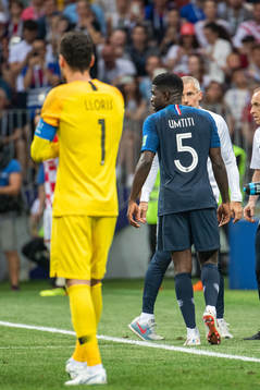 Samuel Umtiti of France outside the pitch