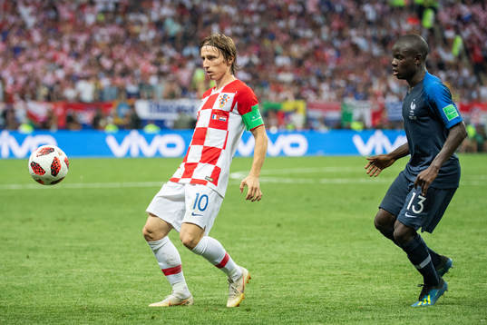 Luka Modric of Croatia and Ngolo Kante of France