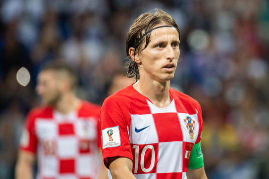 Luka Modric of Croatia looks dejected