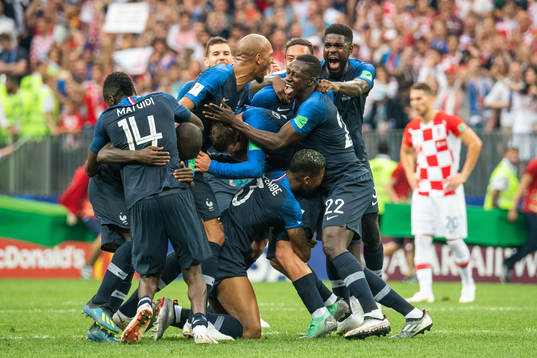 Players of France celebrate