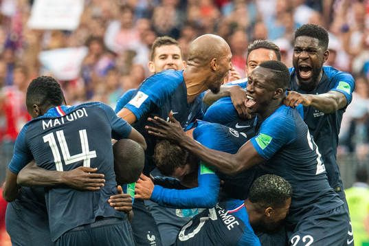 Players of France celebrate