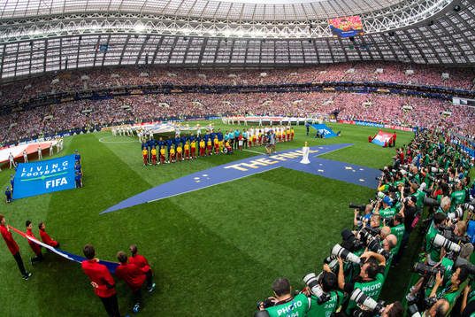 Players of France and of Croatia