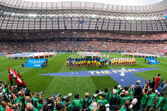 Players of France and of Croatia