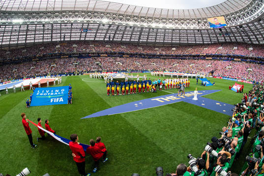 Players of France and of Croatia