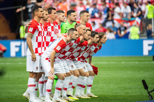 Starting eleven of Croatia prior to the FIFA World Cup