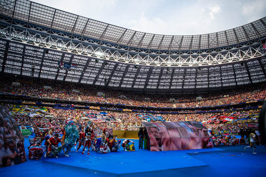 The closing ceremony prior to the FIFA World Cup final