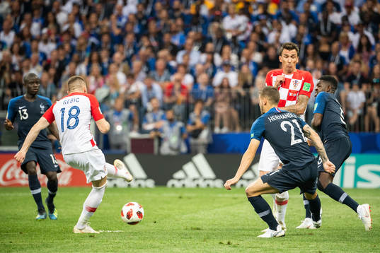 Ante Rebic of Croatia with a shot