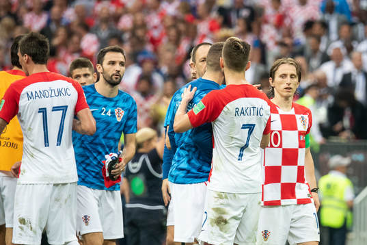 Luka Modric of Croatia looks dejected