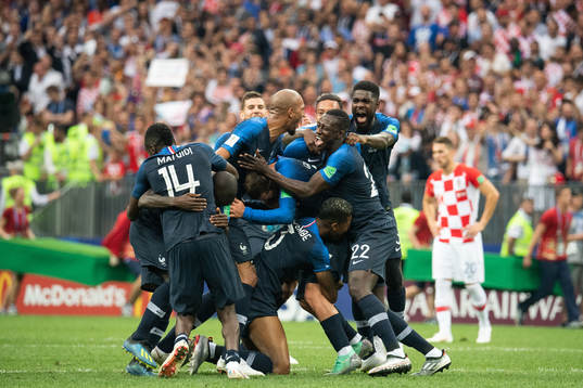Players of France celebrate