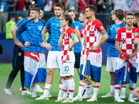 Luka Modric of Croatia looks dejected