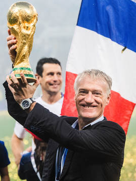 Head coach Didier Deschamps of France celebrates with the