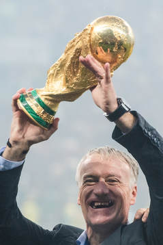 Head coach Didier Deschamps of France celebrates with the