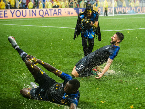 Olivier Giroud of France slides