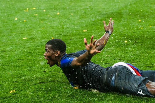 Paul Pogba of France slides